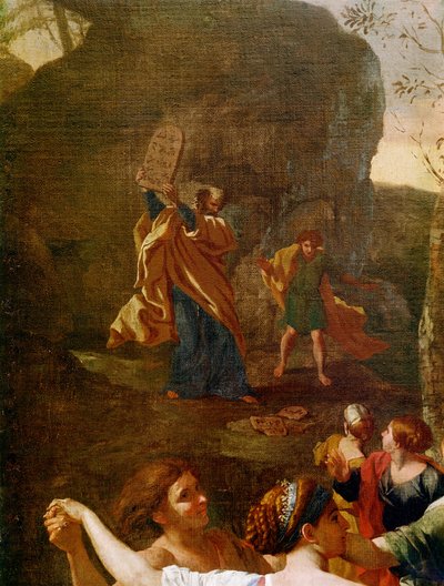 The Adoration of the Golden Calf (detail) by Nicolas Poussin